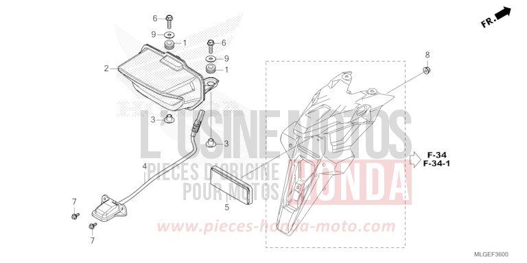 FEU ARRIERE/FEU D'IMMATRICULATION de Africa Twin DCT GRAND PRIX RED (R380B) 2023